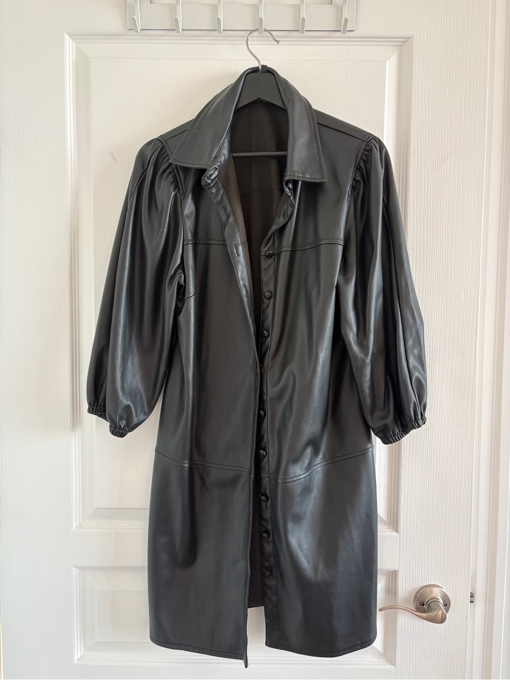 7 For All Mankind Black Faux Leather Mini Dress